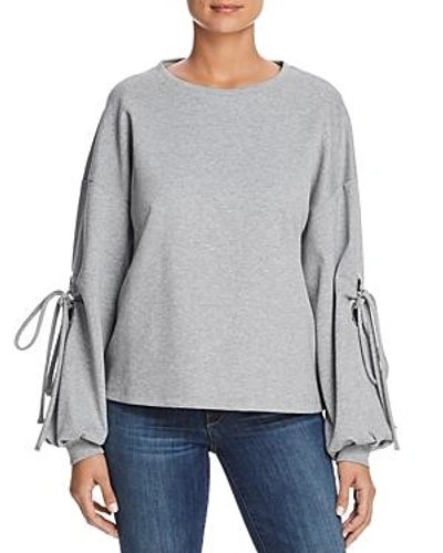 Shop Velvet Heart Lucille Tie-sleeve Sweatshirt In Gray