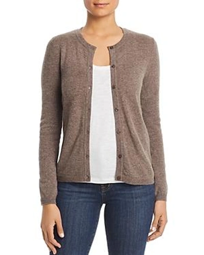 Shop C By Bloomingdale's Crewneck Cashmere Cardigan - 100% Exclusive In Heather Rye