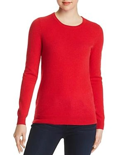 Shop C By Bloomingdale's Crewneck Cashmere Sweater - 100% Exclusive In Cherry Red