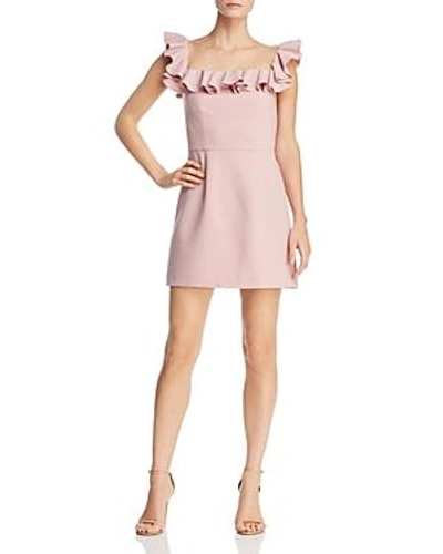Shop French Connection Whisper Light Ruffled Off-the-shoulder Dress In Teagown
