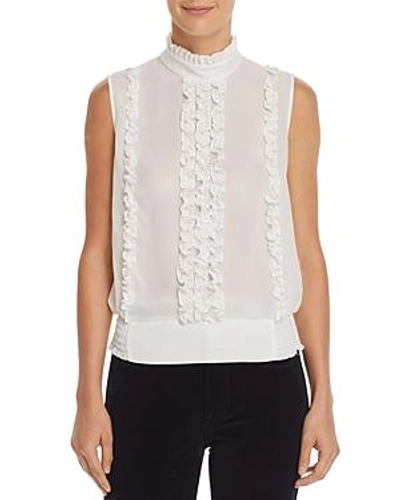 Shop Frame Ruffled Button-back Top In Off White