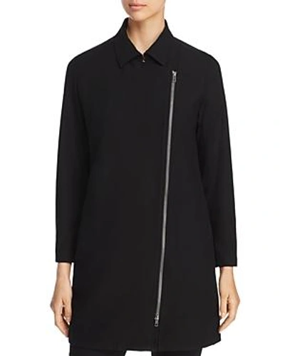 Shop Eileen Fisher Asymmetric Zip Jacket In Black