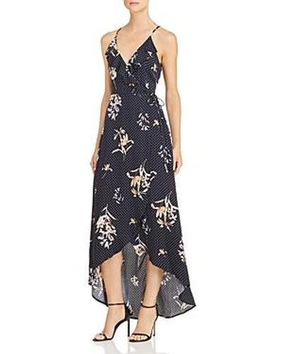 Shop Lost And Wander Lost + Wander Catalina Faux-wrap Maxi Dress In Navy Multi