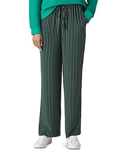 Shop Whistles Striped Wide-leg Pants In Green