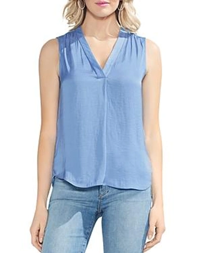 Shop Vince Camuto V-neck Rumple Top In Sapphire Ice
