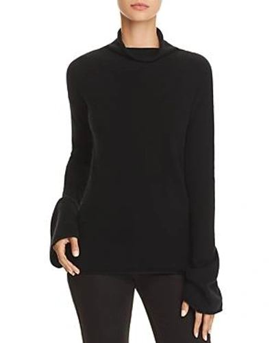 Shop Theory Bell-sleeve Cashmere Sweater In Black