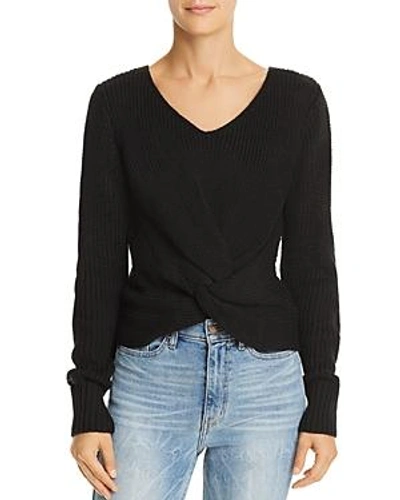 Shop Sage The Label Hold You Close Twist-front Sweater In Black
