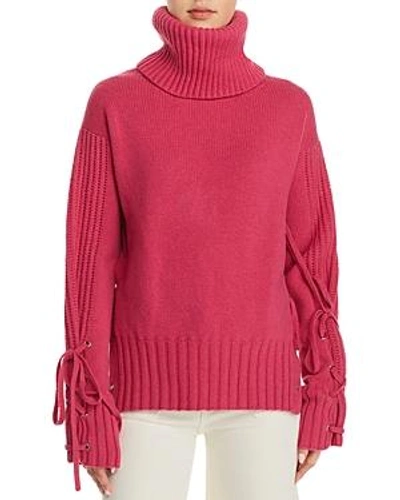 Shop Mcq By Alexander Mcqueen Mcq Alexander Mcqueen Lace-up Wool Sweater In Acid Pink