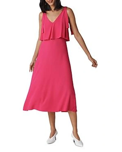 Whistles Romina Tie detail Dress In Raspberry ModeSens