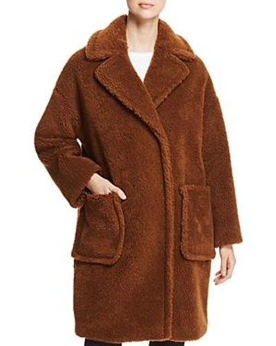 Shop Weekend Max Mara Reale Faux-fur Teddy Bear Coat In Caramel