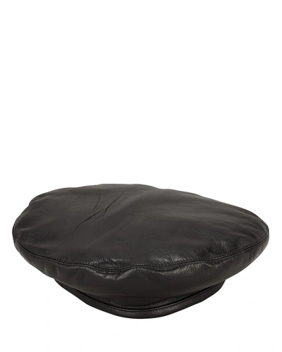 Shop Eugenia Kim Cher Leather Beret In Black