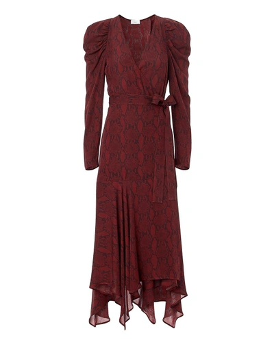 Shop A.l.c Tianna Snake Print Dress In Red-drk