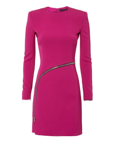 Shop Alexander Wang Curved Zip Detail Pink Dress