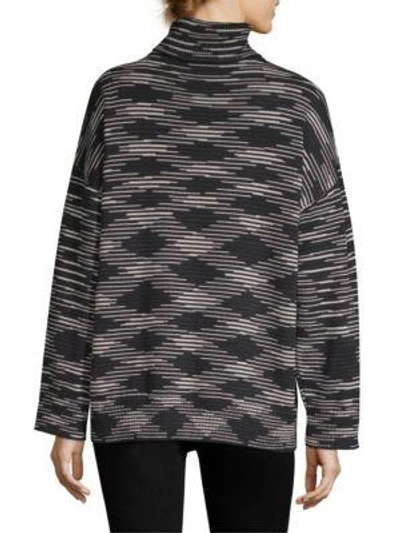 Shop M Missoni Wool Turtleneck In Black White