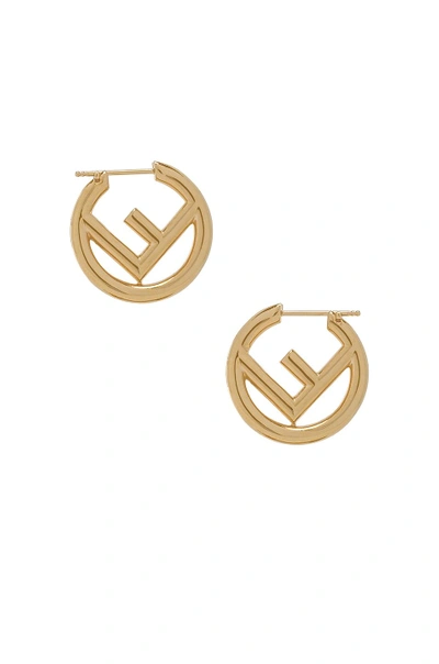 FENDI Metal FF Hoop Earrings Gold 1273792