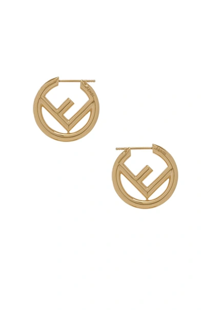 Shop Fendi Ff Mismatched Hoop Earrings In Metallic