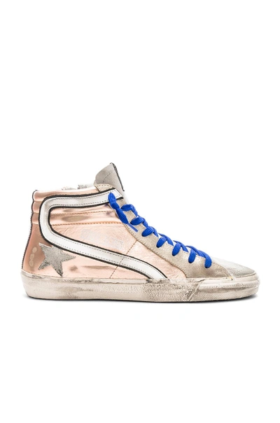 Shop Golden Goose Laminated Slide Sneakers In Metallics