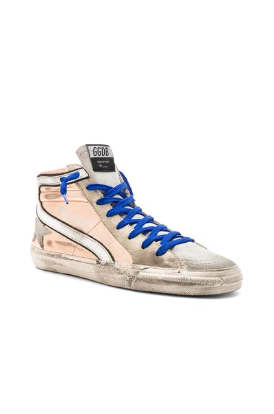 Shop Golden Goose Laminated Slide Sneakers In Metallics