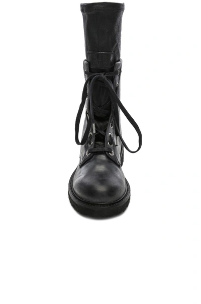 Shop Rta Leather Combat Boots In Blackout