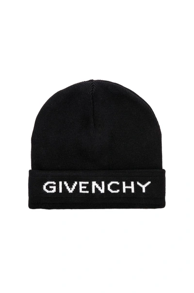 Shop Givenchy Logo Beanie In Black