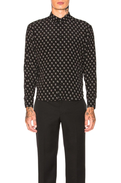 Shop Saint Laurent Cards Shirt In Abstract,black.