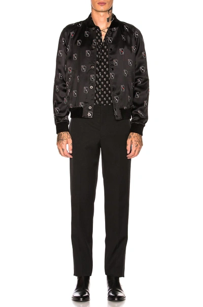 Shop Saint Laurent Cards Shirt In Abstract,black.