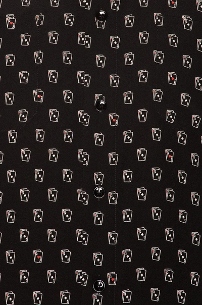 Shop Saint Laurent Cards Shirt In Abstract,black.