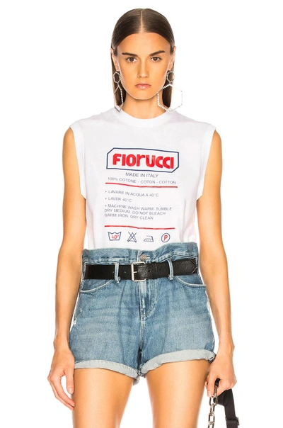 Shop Fiorucci Boxy Label Tank In White