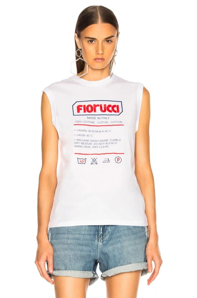 Shop Fiorucci Boxy Label Tank In White