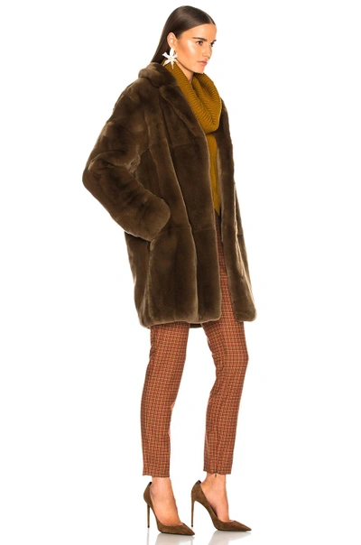 Shop Sprung Manie Fur Coat In Brown. In Terre