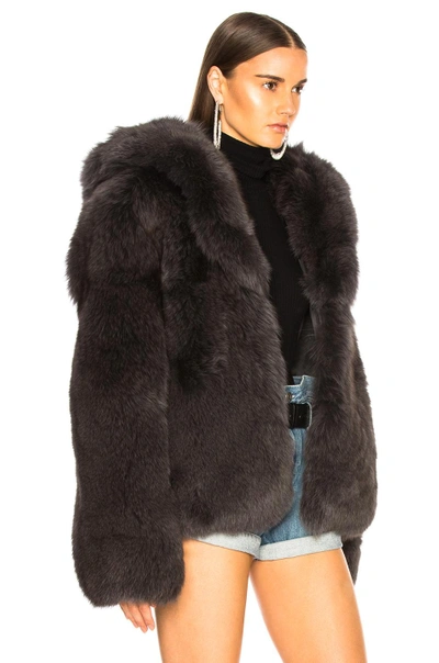 Shop Rta Archie Fur Jacket In Gray