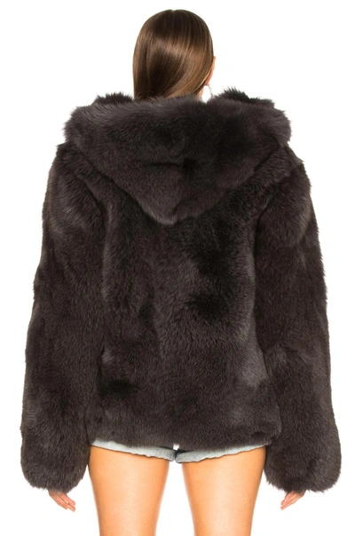 Shop Rta Archie Fur Jacket In Gray