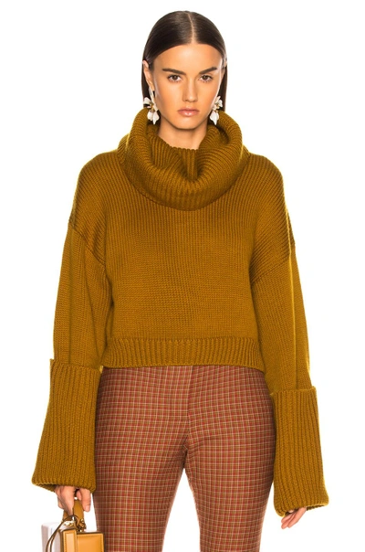 Shop Monse Giant Cuff Sweater In Mustard