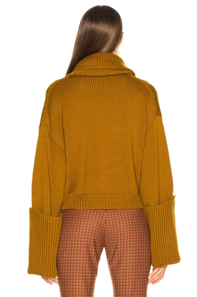 Shop Monse Giant Cuff Sweater In Mustard