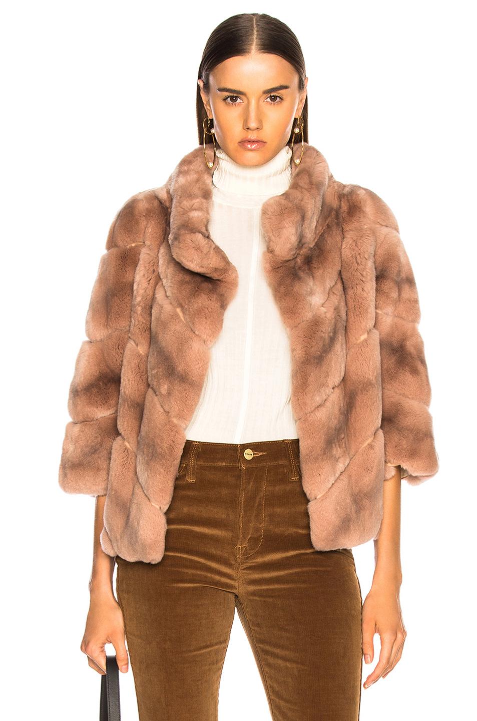 yves salomon rex rabbit fur jacket