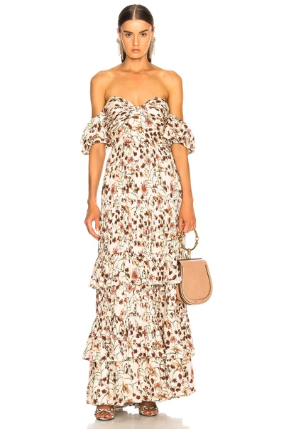 Shop Johanna Ortiz The Lady Of Shalott Dress In Floral,white