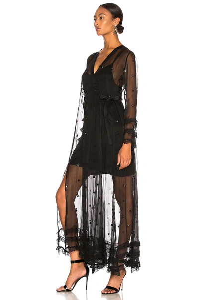 Shop We Are Leone 55 Wrap Dress In Black Stars & Moons