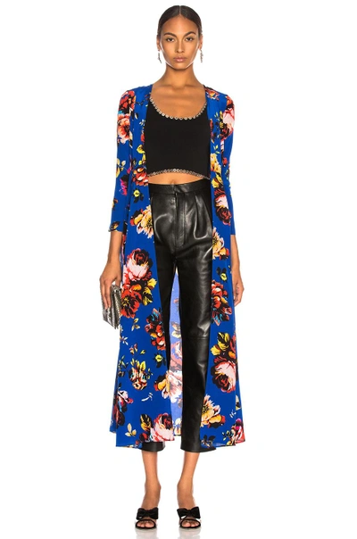 Shop We Are Leone Maxi Cardigan In Blue Peony