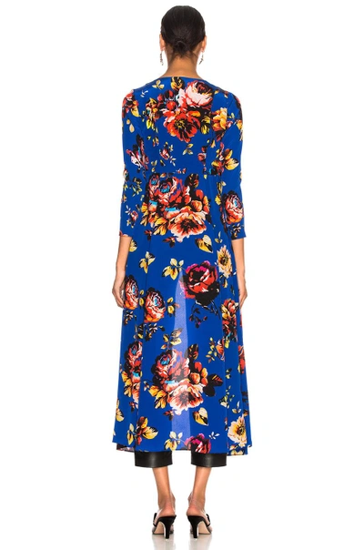 Shop We Are Leone Maxi Cardigan In Blue Peony