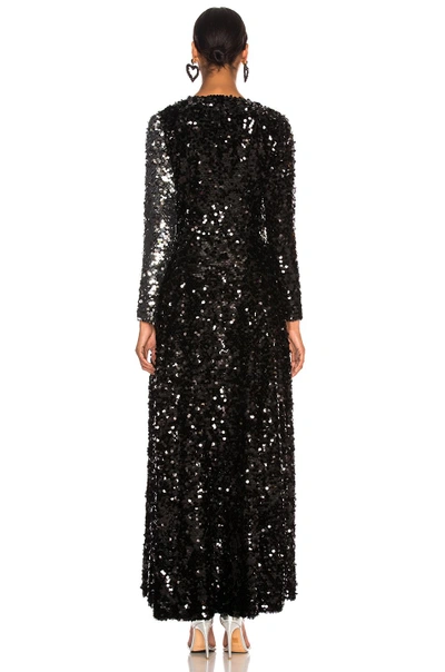 Shop We Are Leone Contrast Sequin Wrap Dress In Black Onyx & Silver