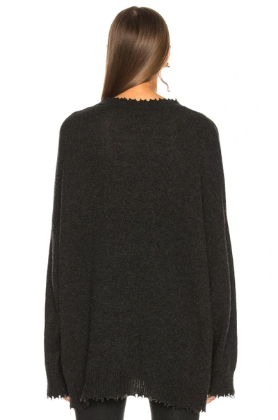 Shop R13 Boyfriend Cashmere Crewneck Sweater In Charcoal