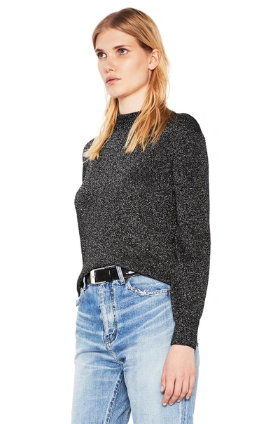 Shop Saint Laurent Lurex Crewneck Sweater In Metallics