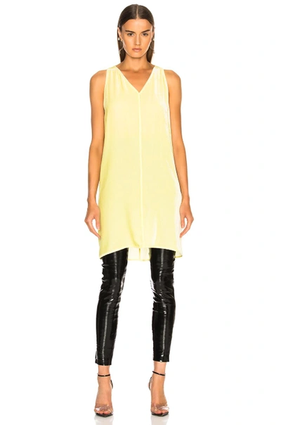 Shop Rick Owens Velvet Tunic Tank Top In Green In Lime