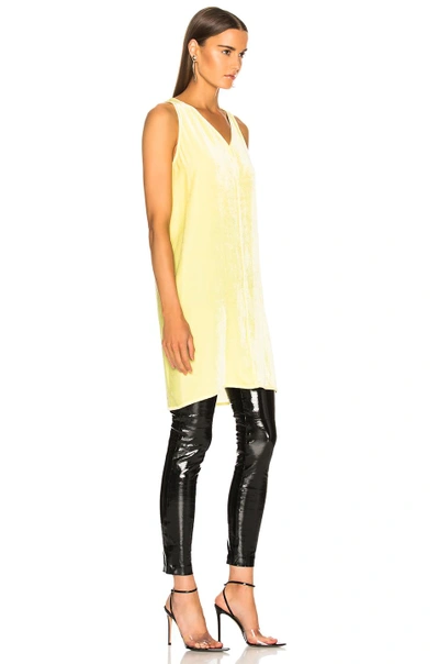 Shop Rick Owens Velvet Tunic Tank Top In Green In Lime