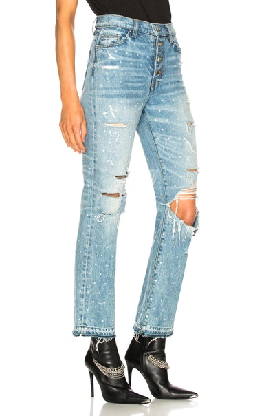 Shop Amiri Crystal Studded Straight In Vintage Indigo