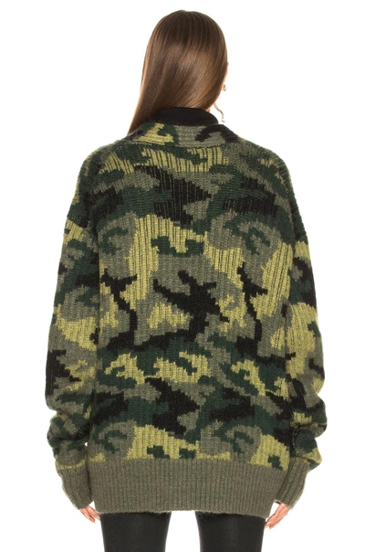 Shop Proenza Schouler Pswl Camo Jacquard Cardigan In Camo,green