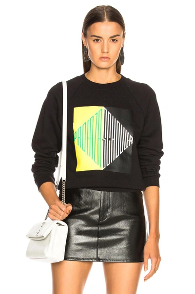 Shop Proenza Schouler Split Diamond Printed Shrunken Sweatshirt In Black