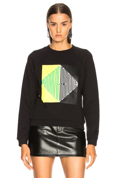 Shop Proenza Schouler Split Diamond Printed Shrunken Sweatshirt In Black