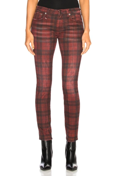 Shop R13 Kate Skinny Jeans In Red Plaid