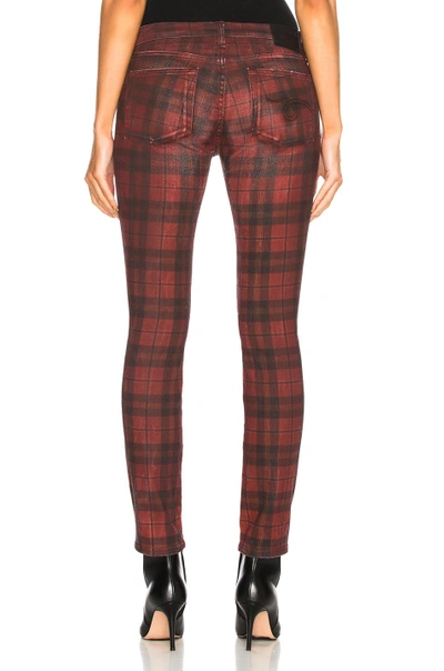Shop R13 Kate Skinny Jeans In Red Plaid